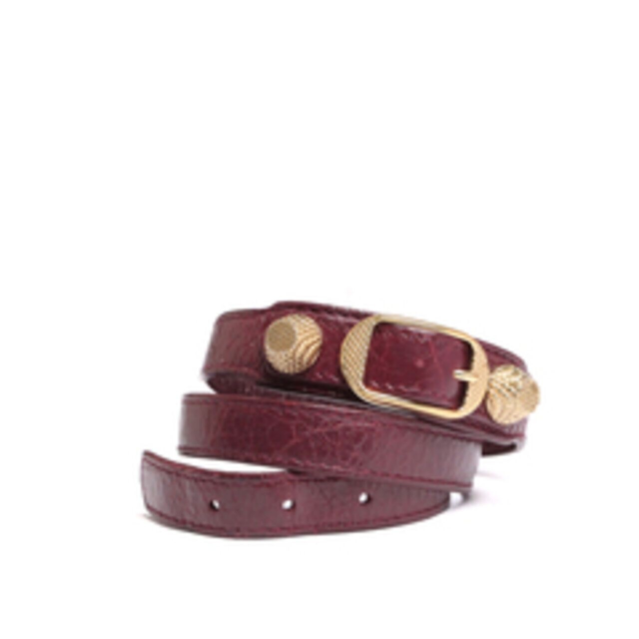 Balenciaga Arena Giant Gold Bracelet Triple Tour Burgundy