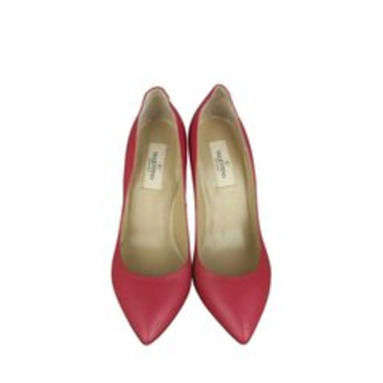 Valentino Garavani Fuschia Leather Gold Rockstud" Heel Pointed Toe Pumps Heels