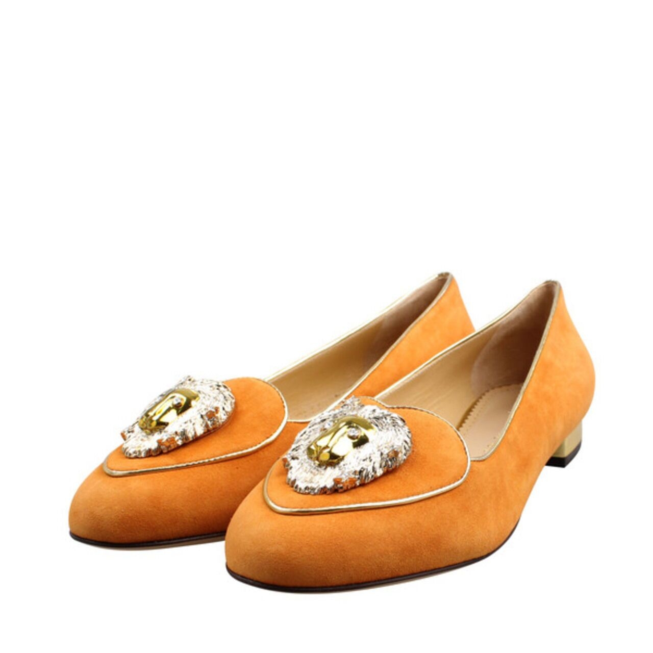 Charlotte Olympia Leo Orange Suede