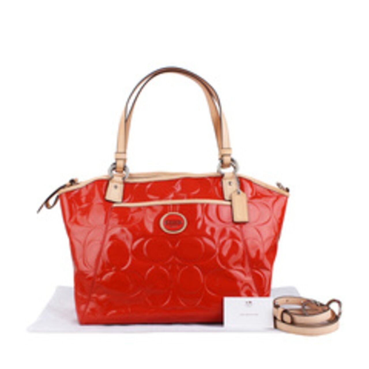 Coach Signature Patent Leather Satchel
