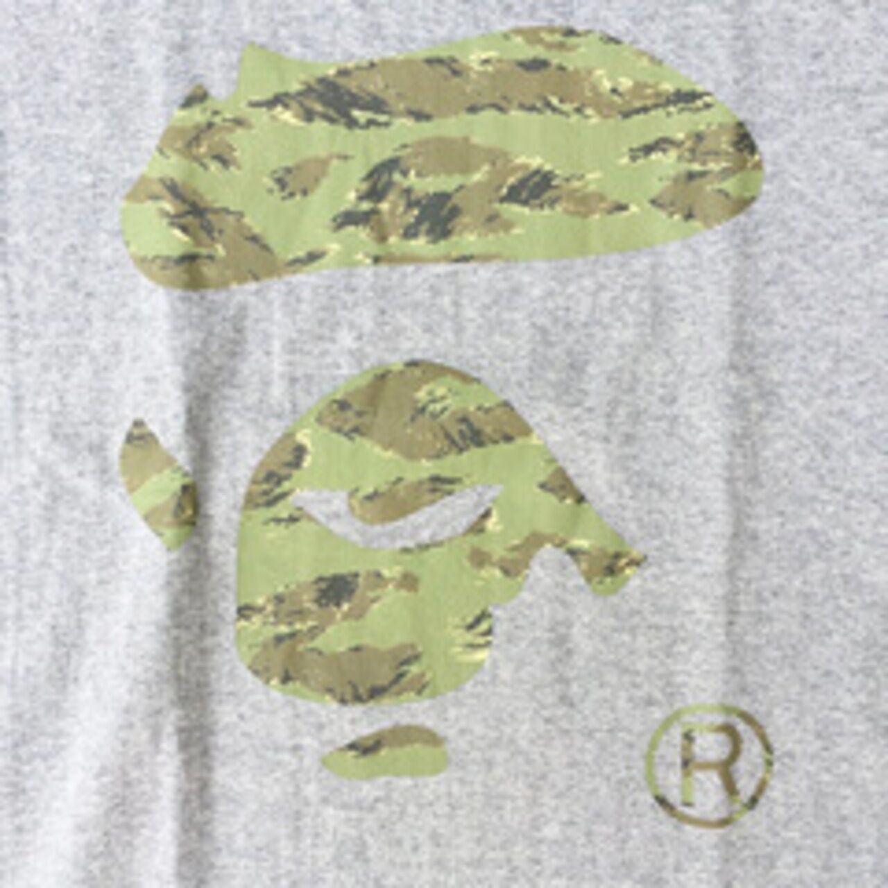 A Bathing Ape Tiger Camo ape Face Tee in Grey T-shirt