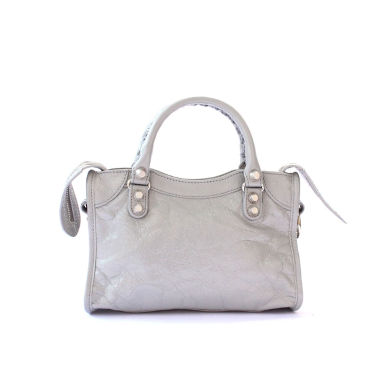 Balenciaga Mini City Bag Grey Lambskin Leather Giant 12 Silver