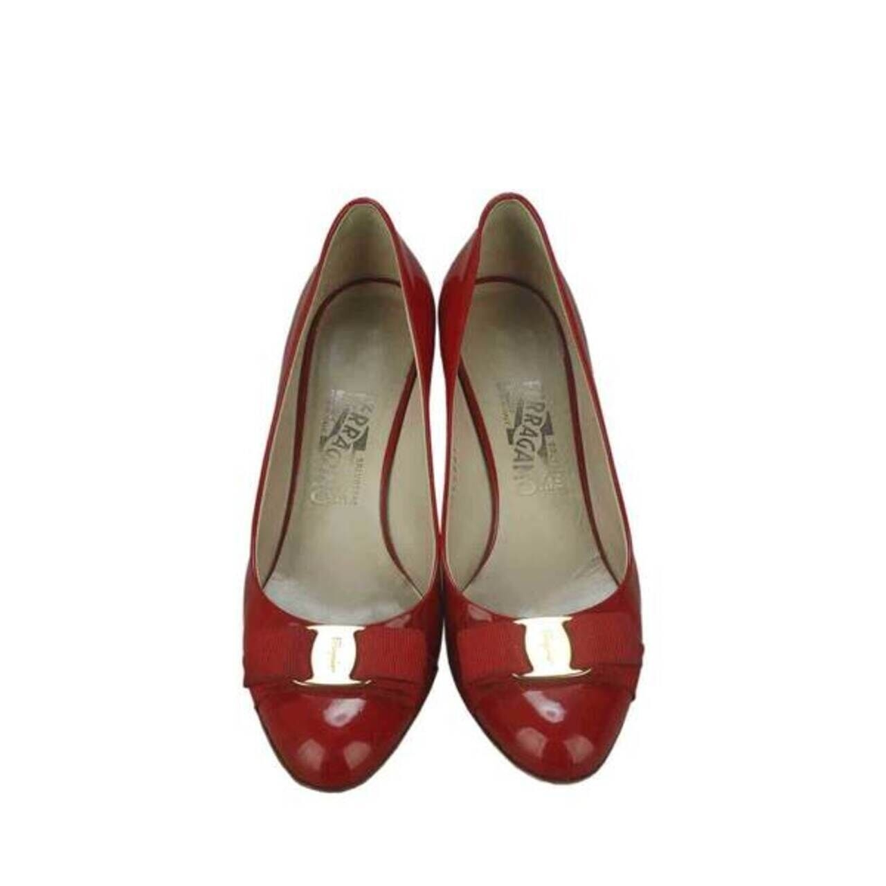 Salvatore Ferragamo Carla 70 Bow Kitten Red