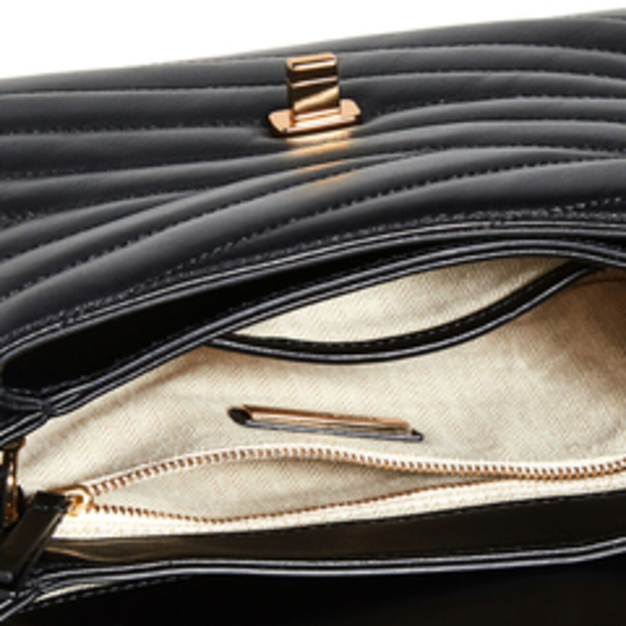 Tory Burch Kira Chevron Top Handle in Black Satchel