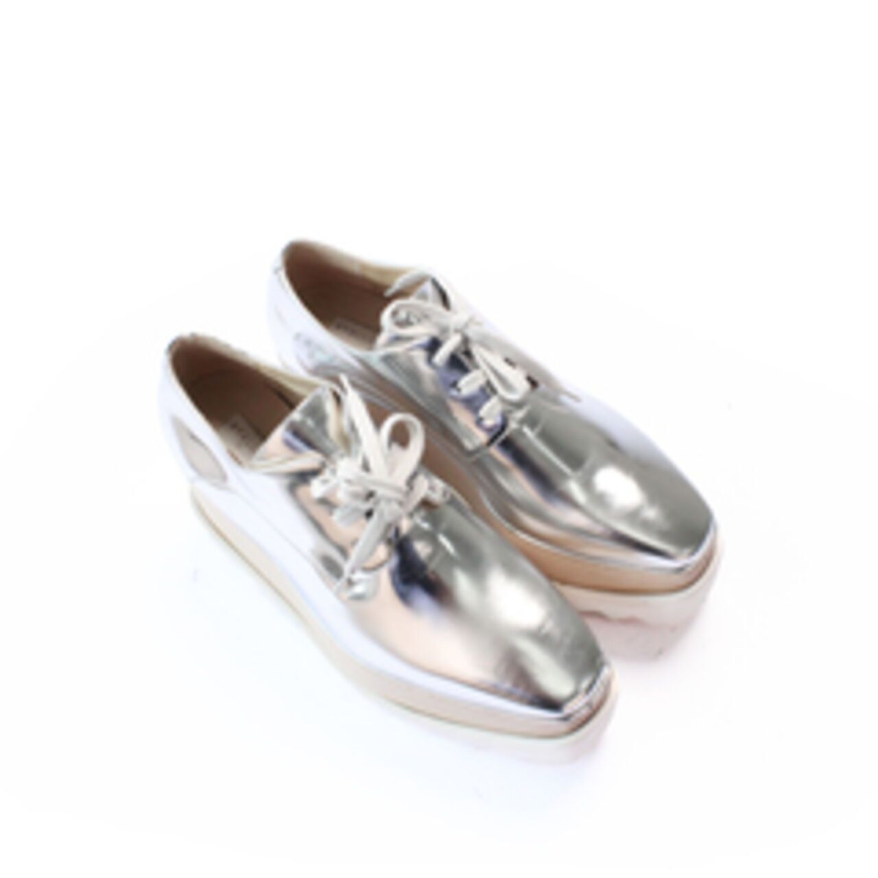Stella McCarney Elyse Metallic Silver Platform Derby Sneakers