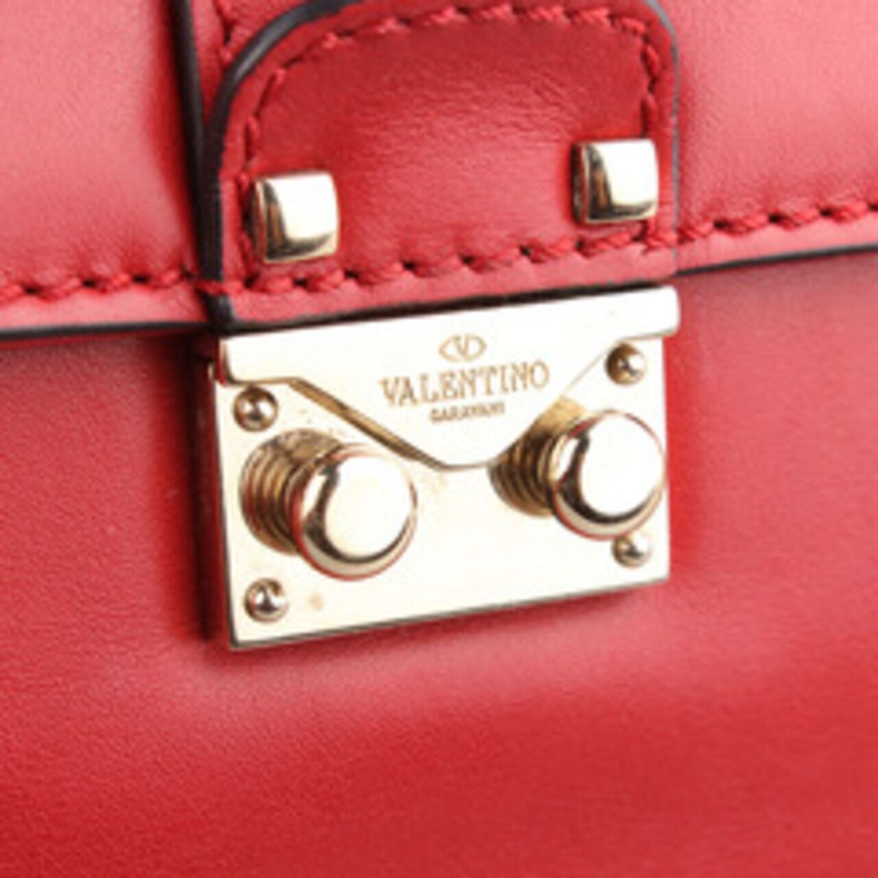 Valentino Garavani Small Glamlock Red Sling Bag