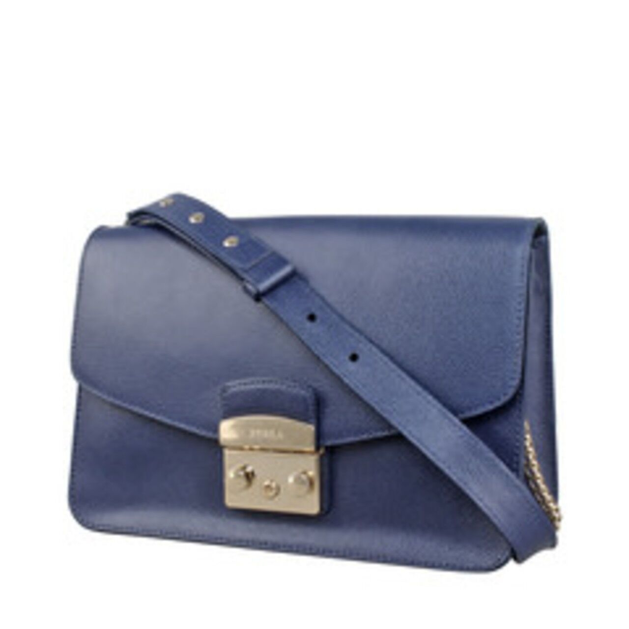 Furla Metropolis Medium Leather Navy Shoulder Bag