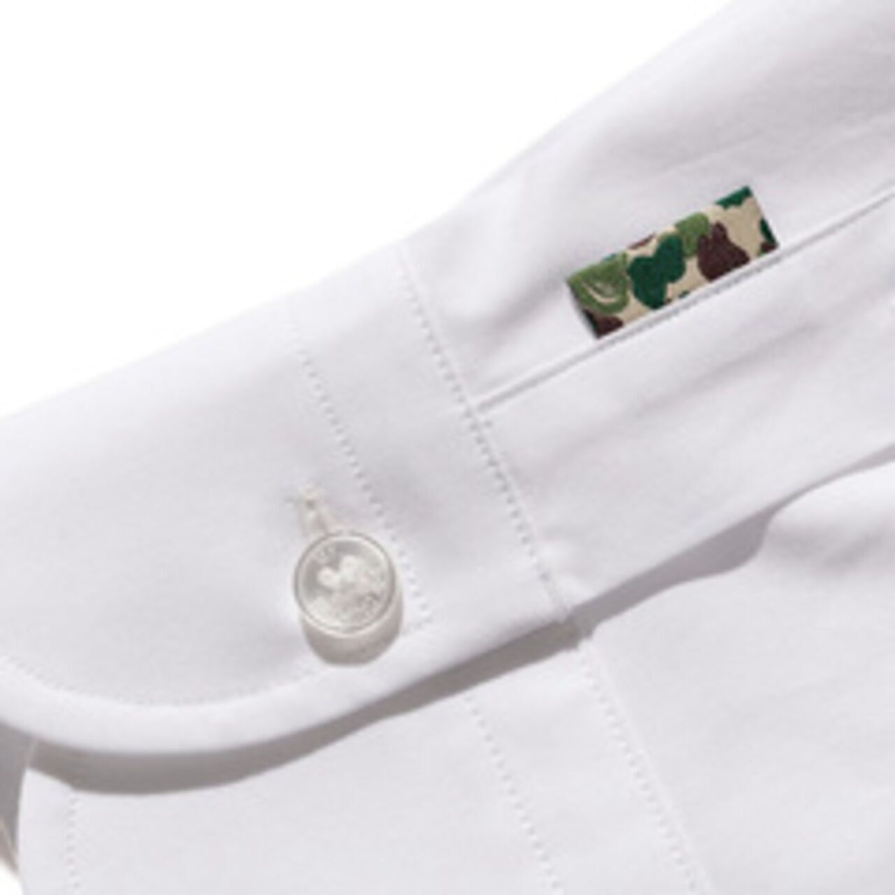 A Bathing Ape Color Camo Crewneck in White Shirt