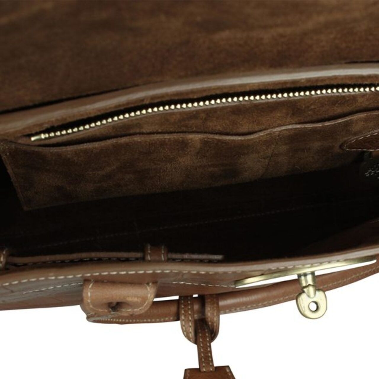 Mulberry Brown Croc Embossed Leather Bayswater Satchel