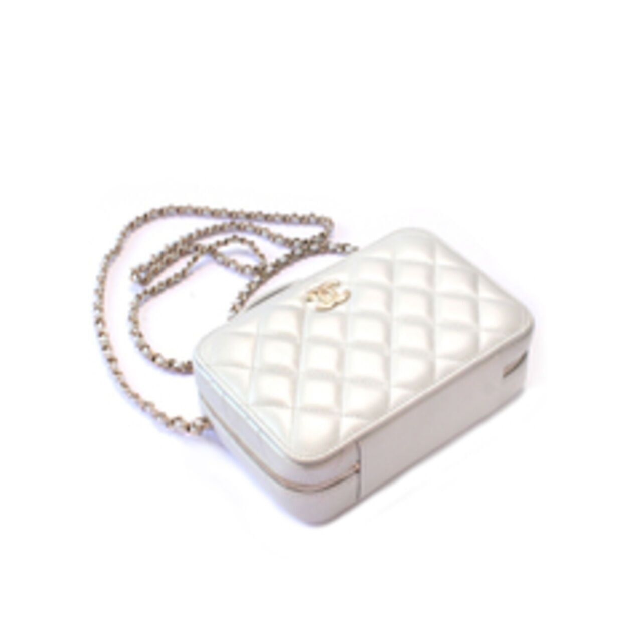 Chanel Camera Bag Top Handle in White Sling Bag