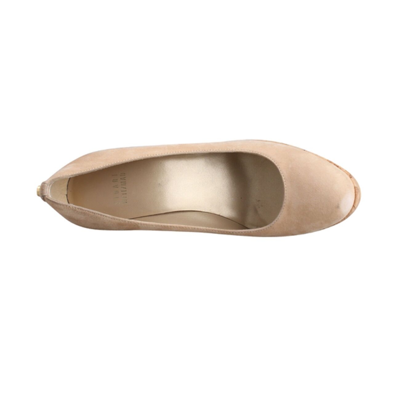 Stuart Weitzman Corkswoon Suede Wedge Bisque 125mm