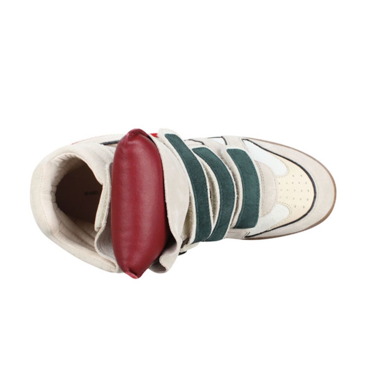 Isabel Marant Beige Suede Red Green High Top Sneakers