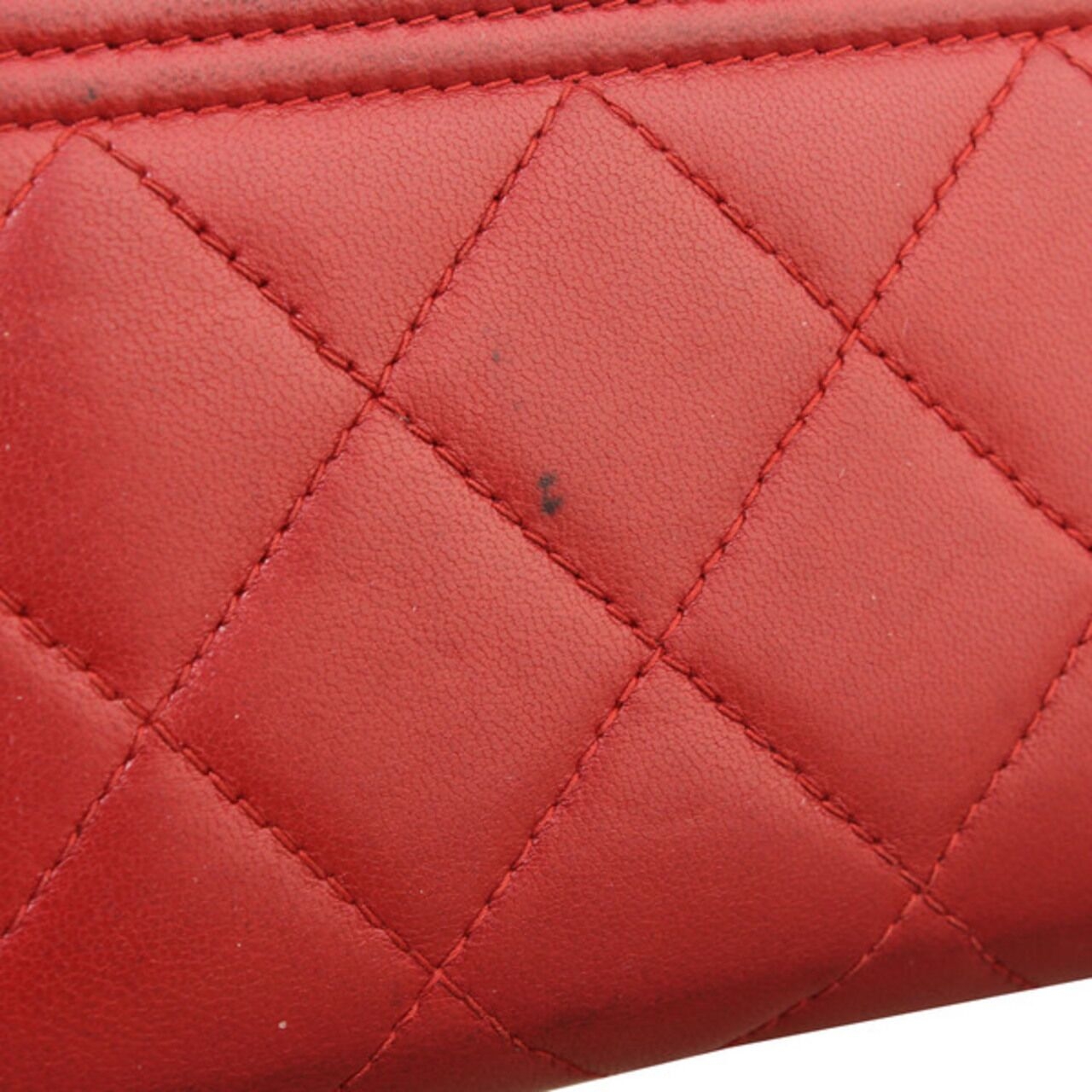 Chanel Lambskin Quilted Small Boy Zip Around Wallet