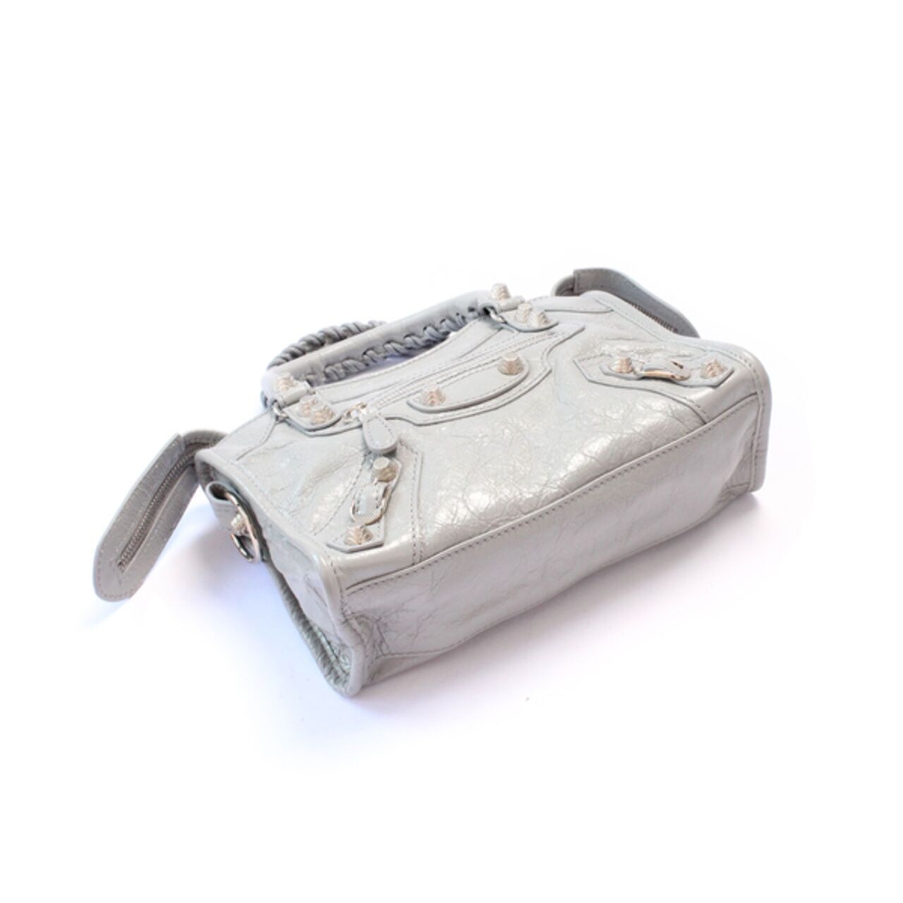 Balenciaga Mini City Bag Grey Lambskin Leather Giant 12 Silver