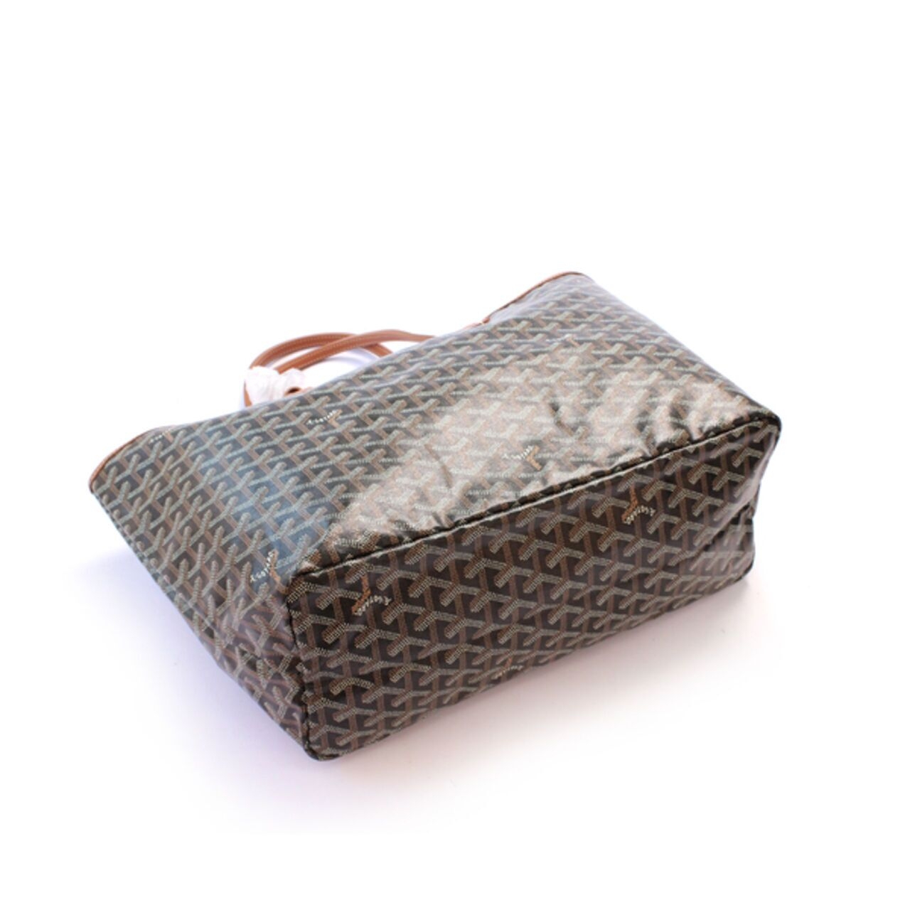 Goyard ST Louis PM Chevron Bag In Black Tan