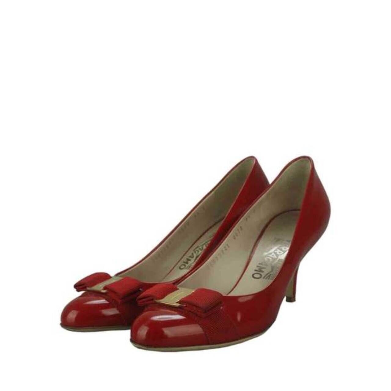Salvatore Ferragamo Carla 70 Bow Kitten Red
