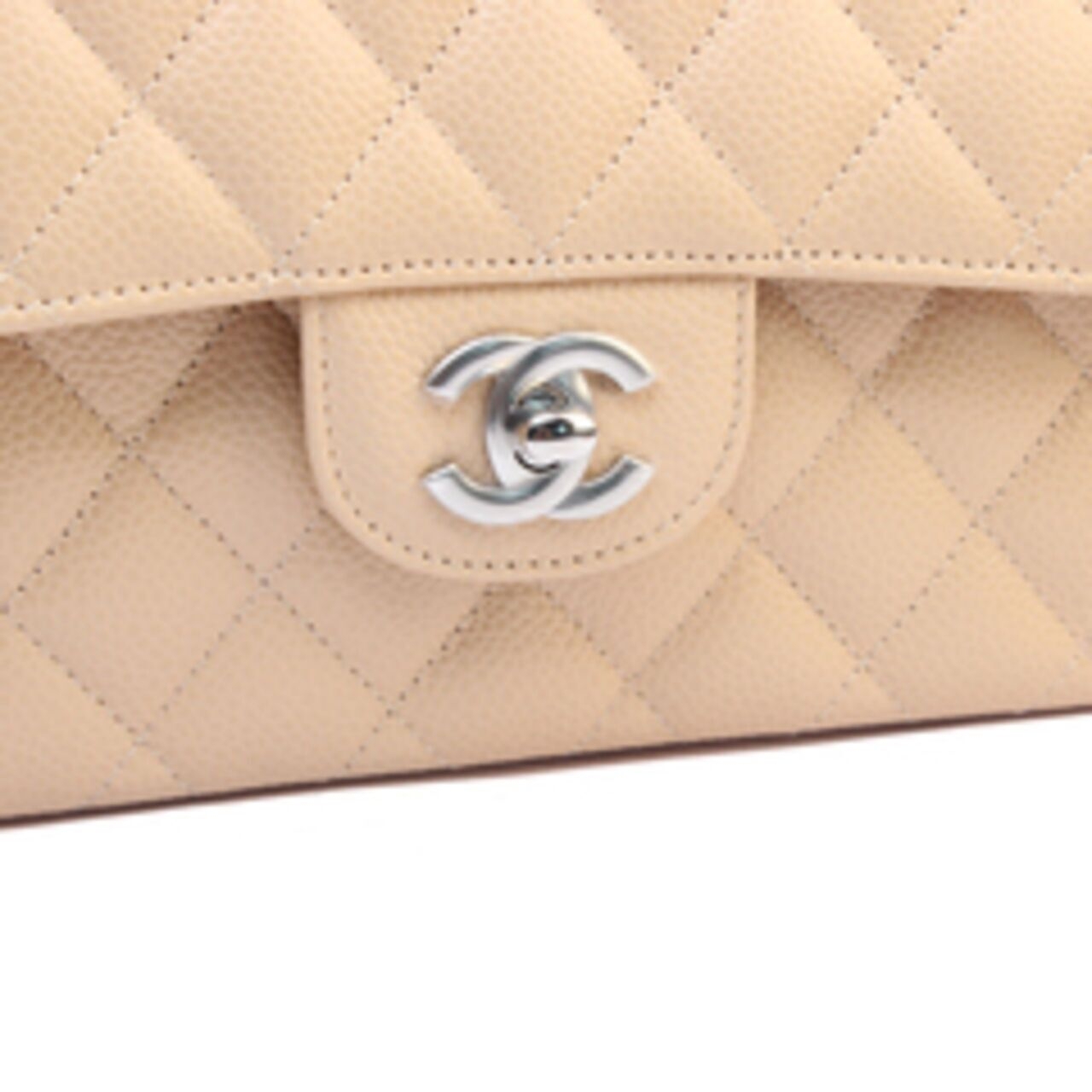 Chanel Small Classic Double Flap Bag Caviar Beige SHW Shoulder Bag