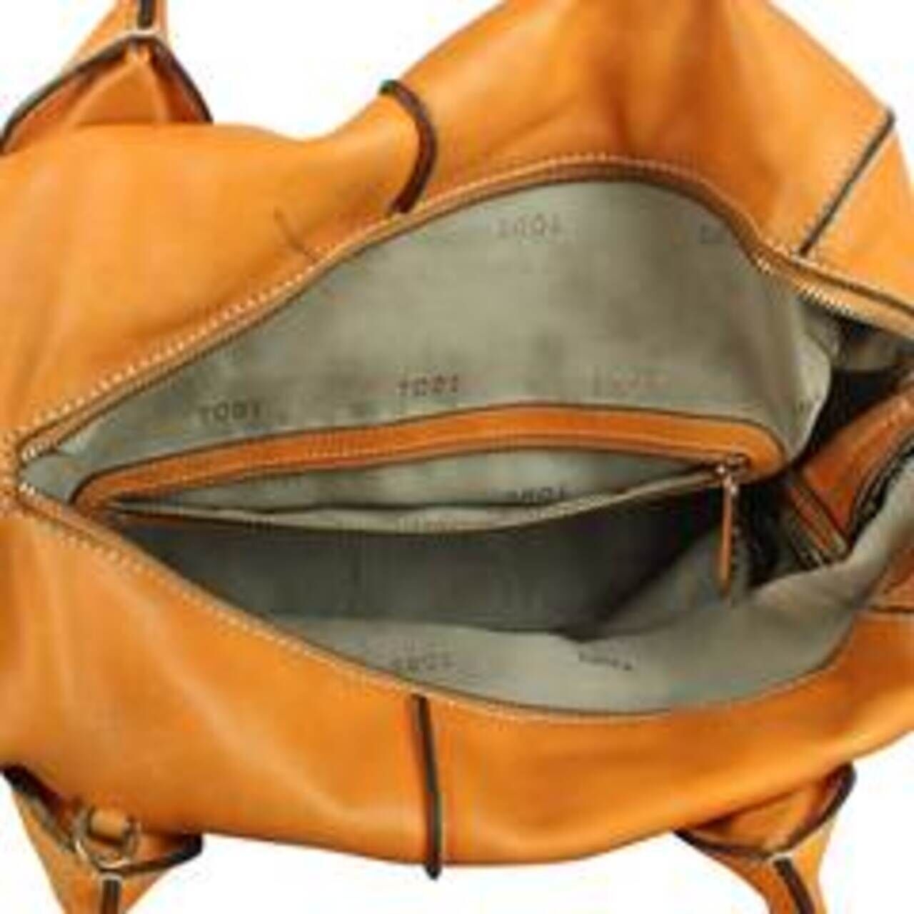 Tod D-Bag Orange Leather Satchel