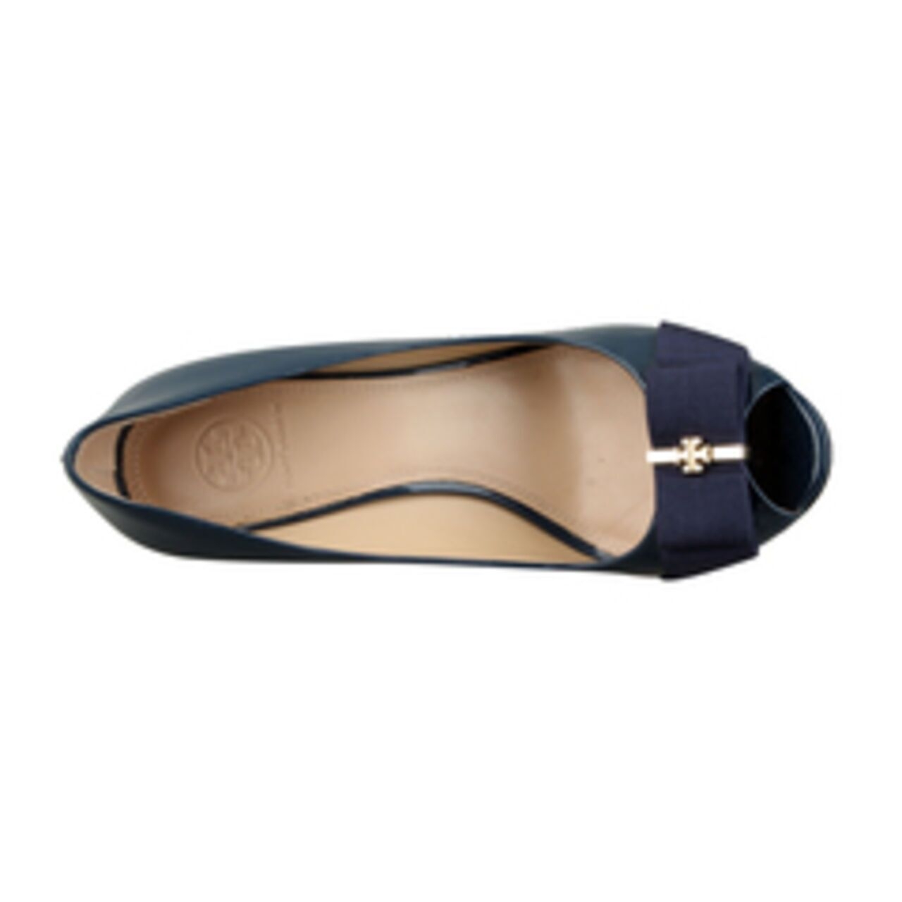 Tory Burch Peep Toe Blue Wedges