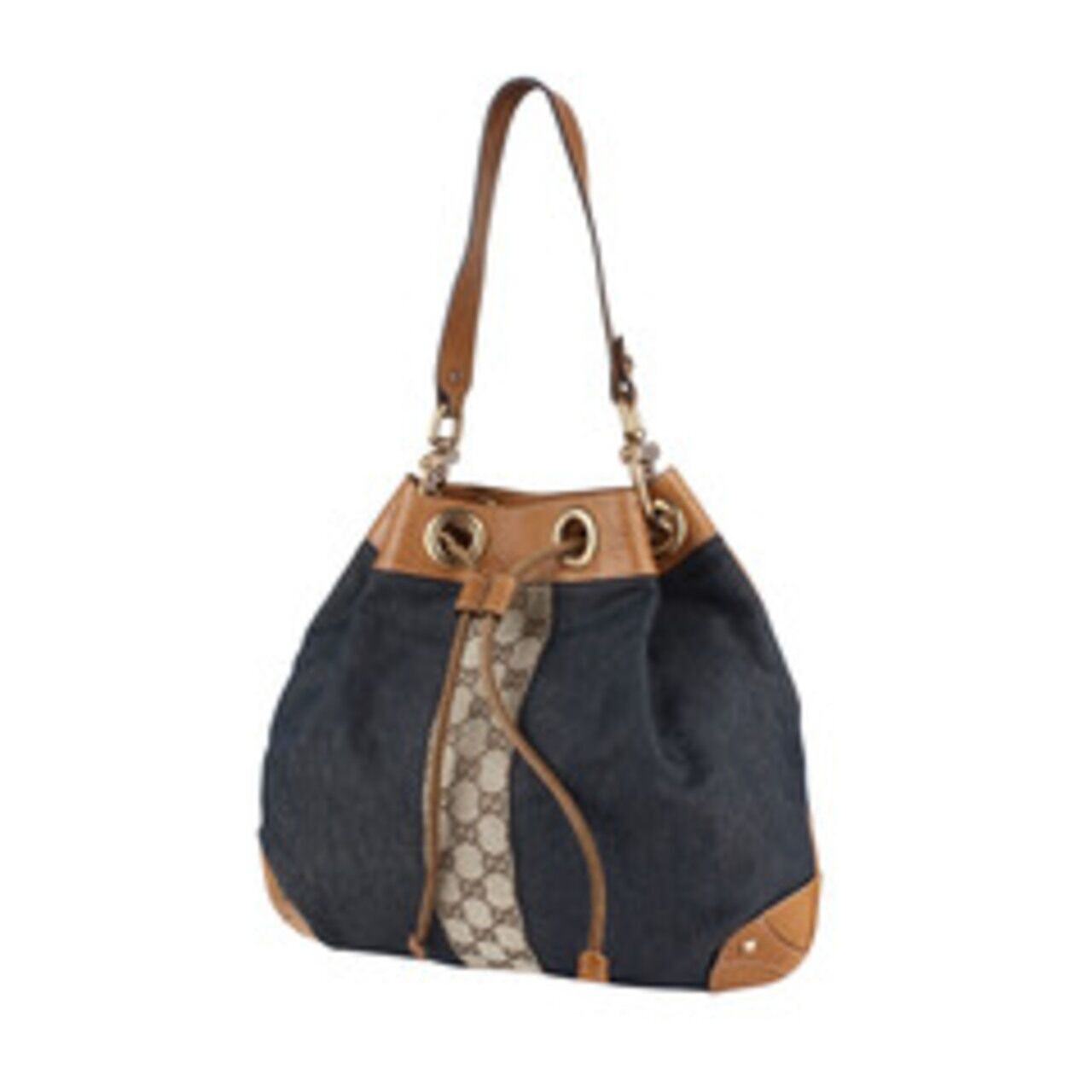 Gucci Denim Studded Vintage Evening Ghw Shoulder Bag