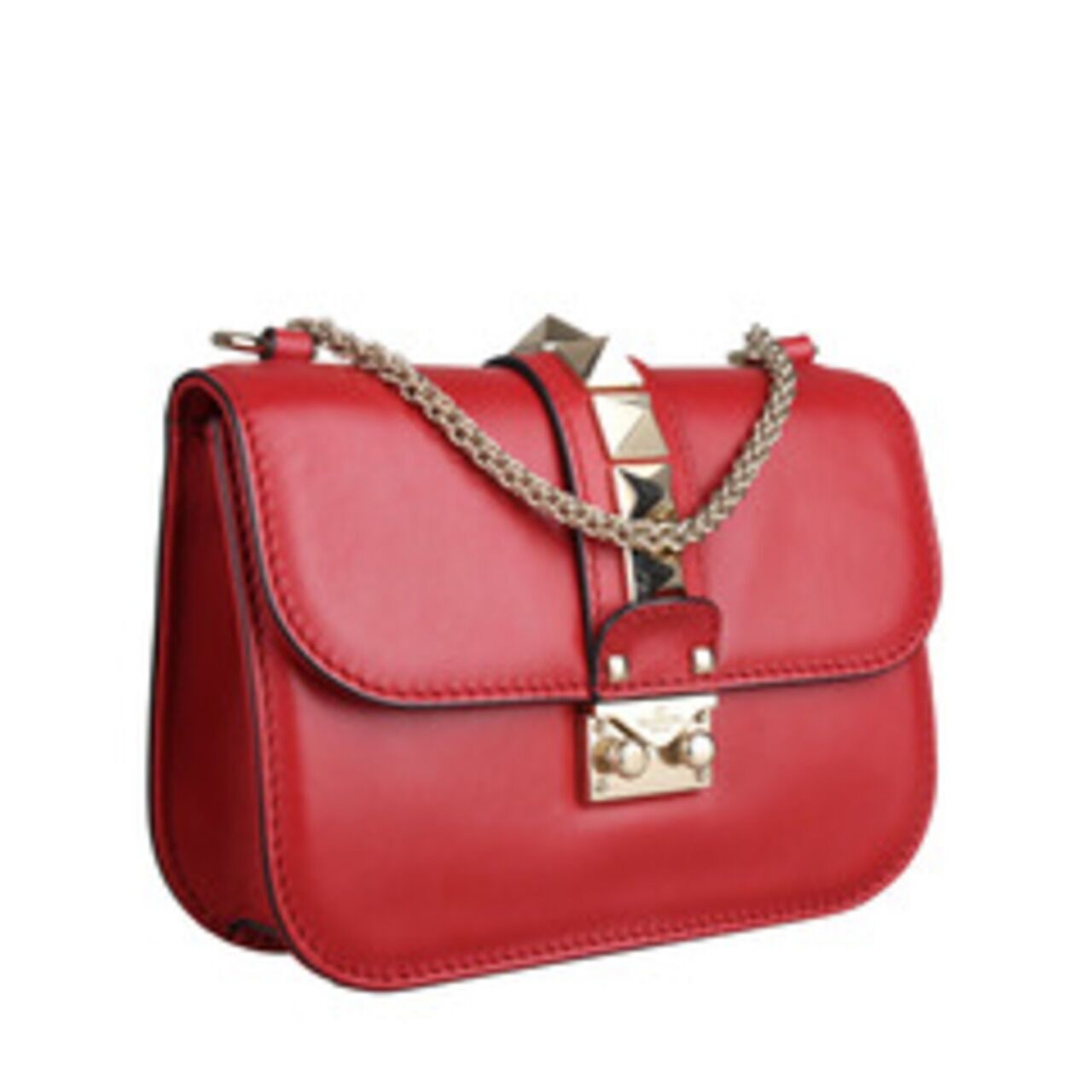 Valentino Garavani Small Glamlock Red Sling Bag