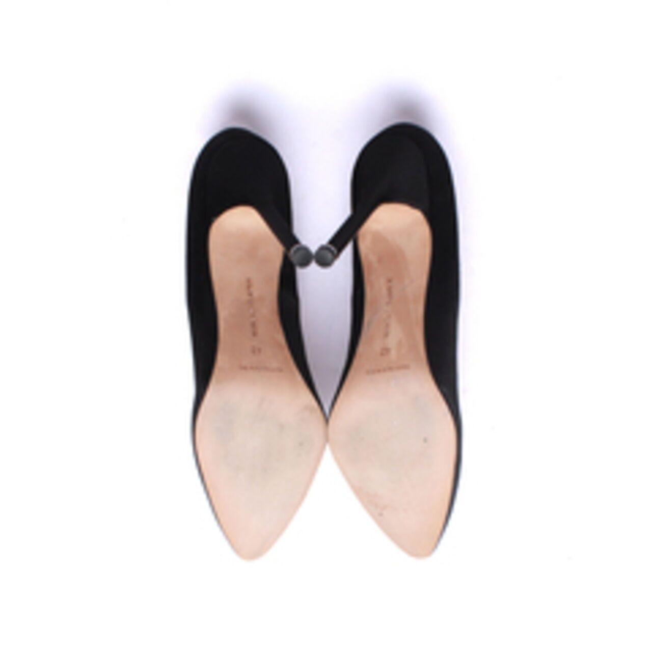 Manolo Blahnik Hangisi 90 Satin Pumps With CLC Crystal Buckle Black Heels