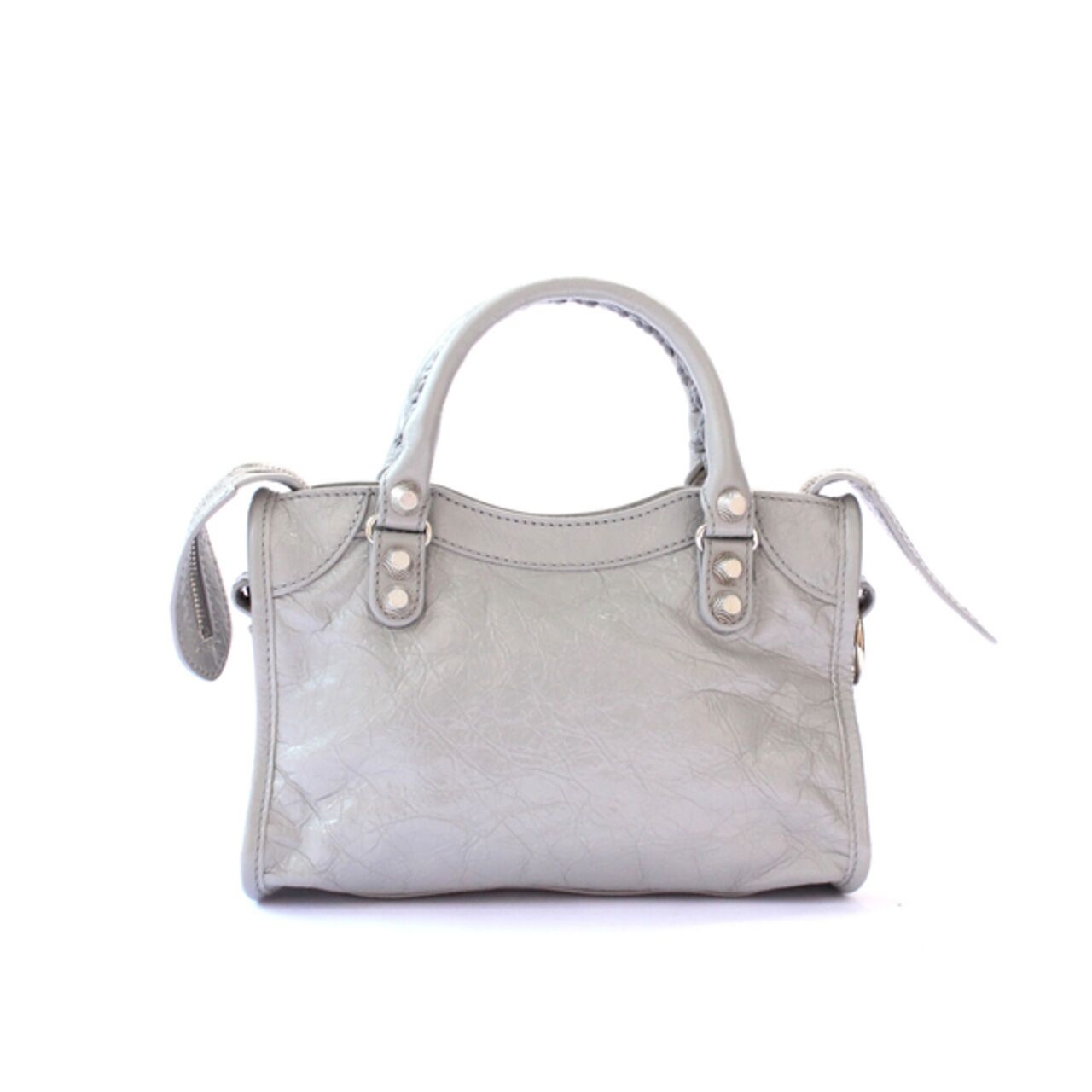 Balenciaga Mini City Bag Grey Lambskin Leather Giant 12 Silver