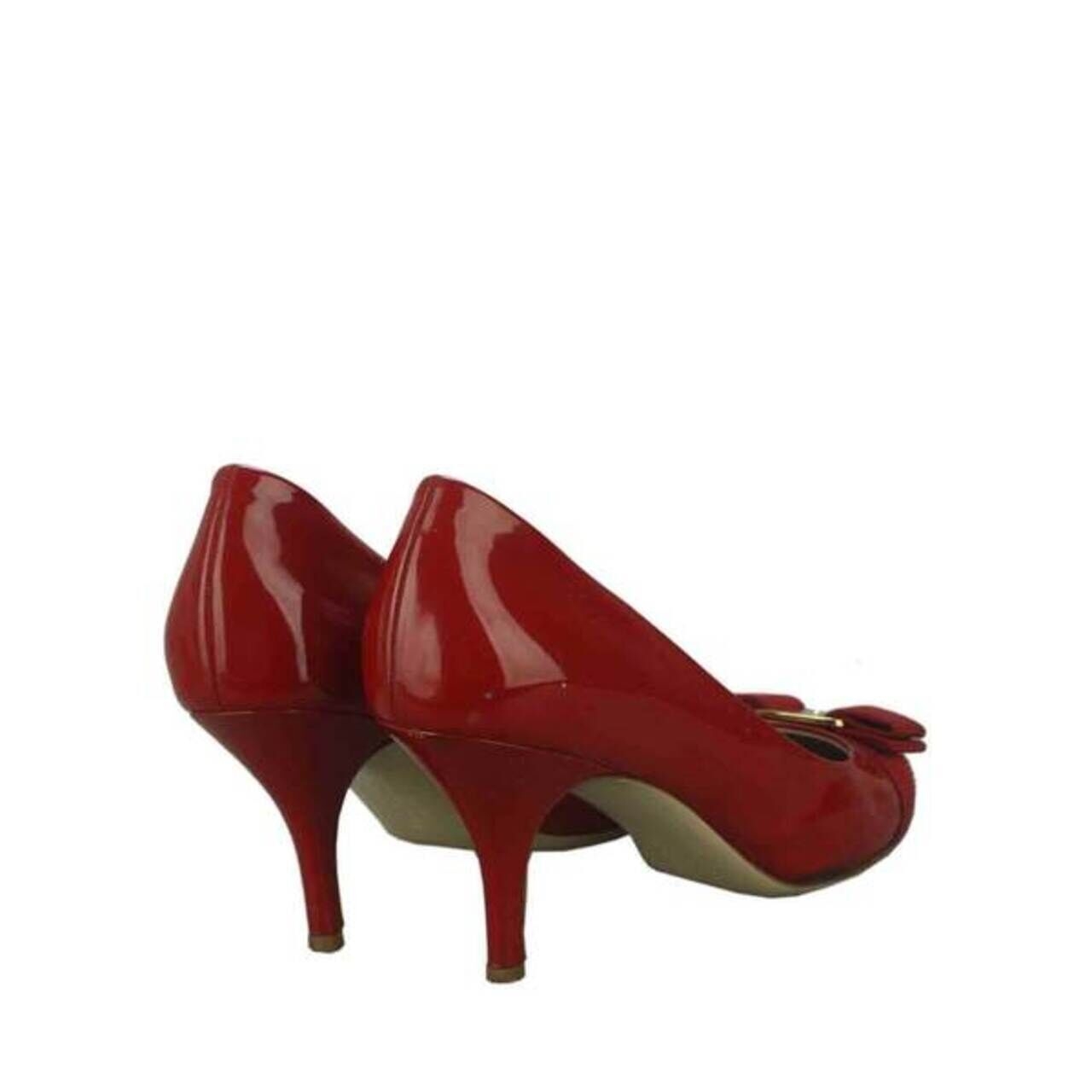 Salvatore Ferragamo Carla 70 Bow Kitten Red