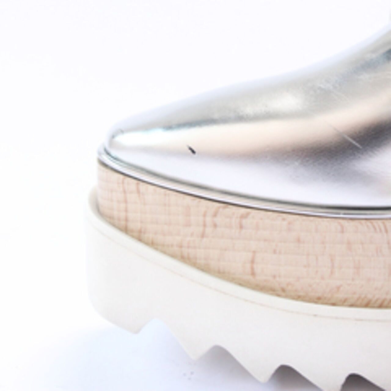 Stella McCarney Elyse Metallic Silver Platform Derby Sneakers