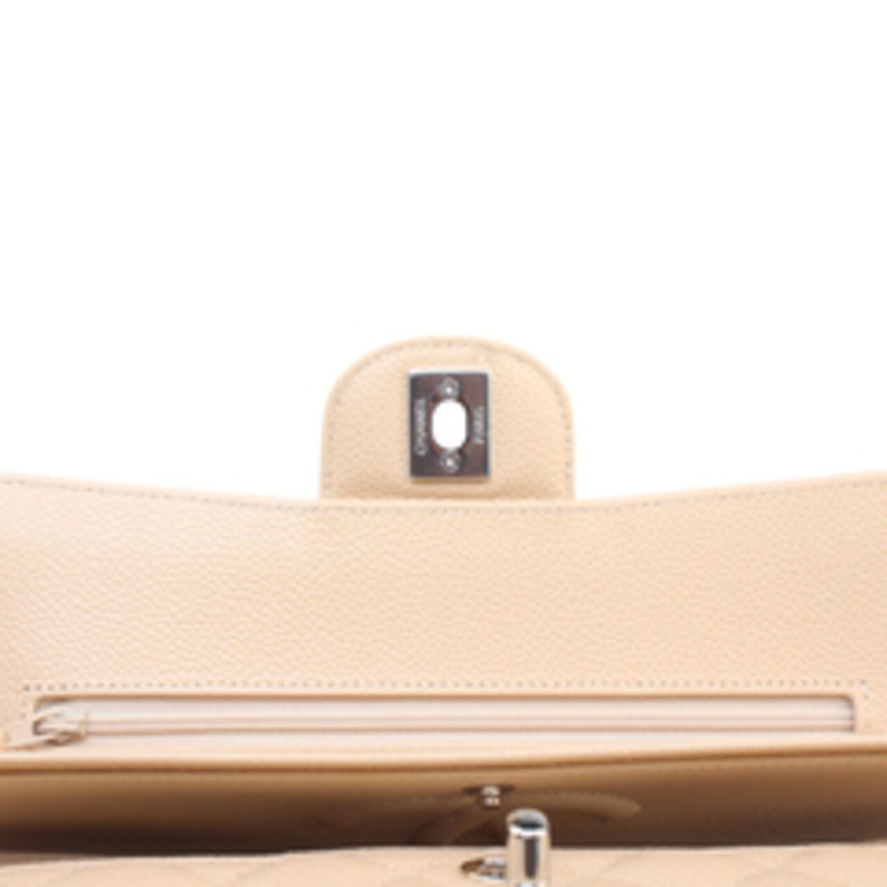 Chanel Small Classic Double Flap Bag Caviar Beige SHW Shoulder Bag