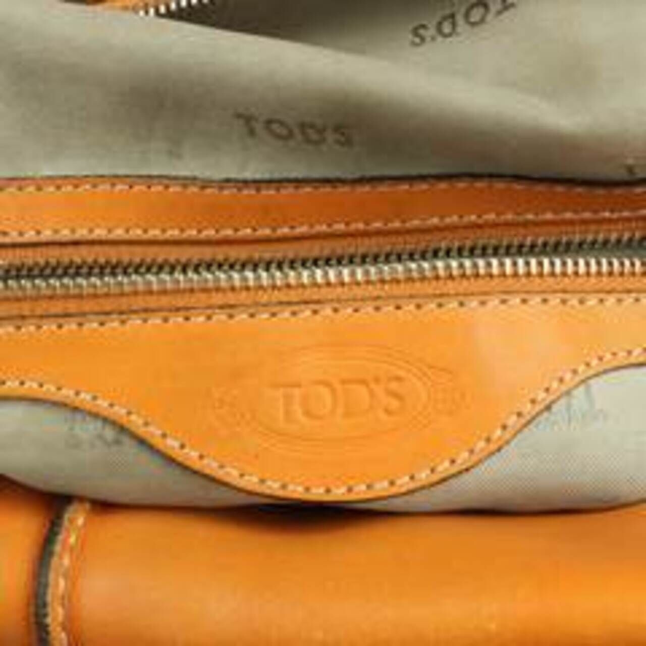 Tod D-Bag Orange Leather Satchel