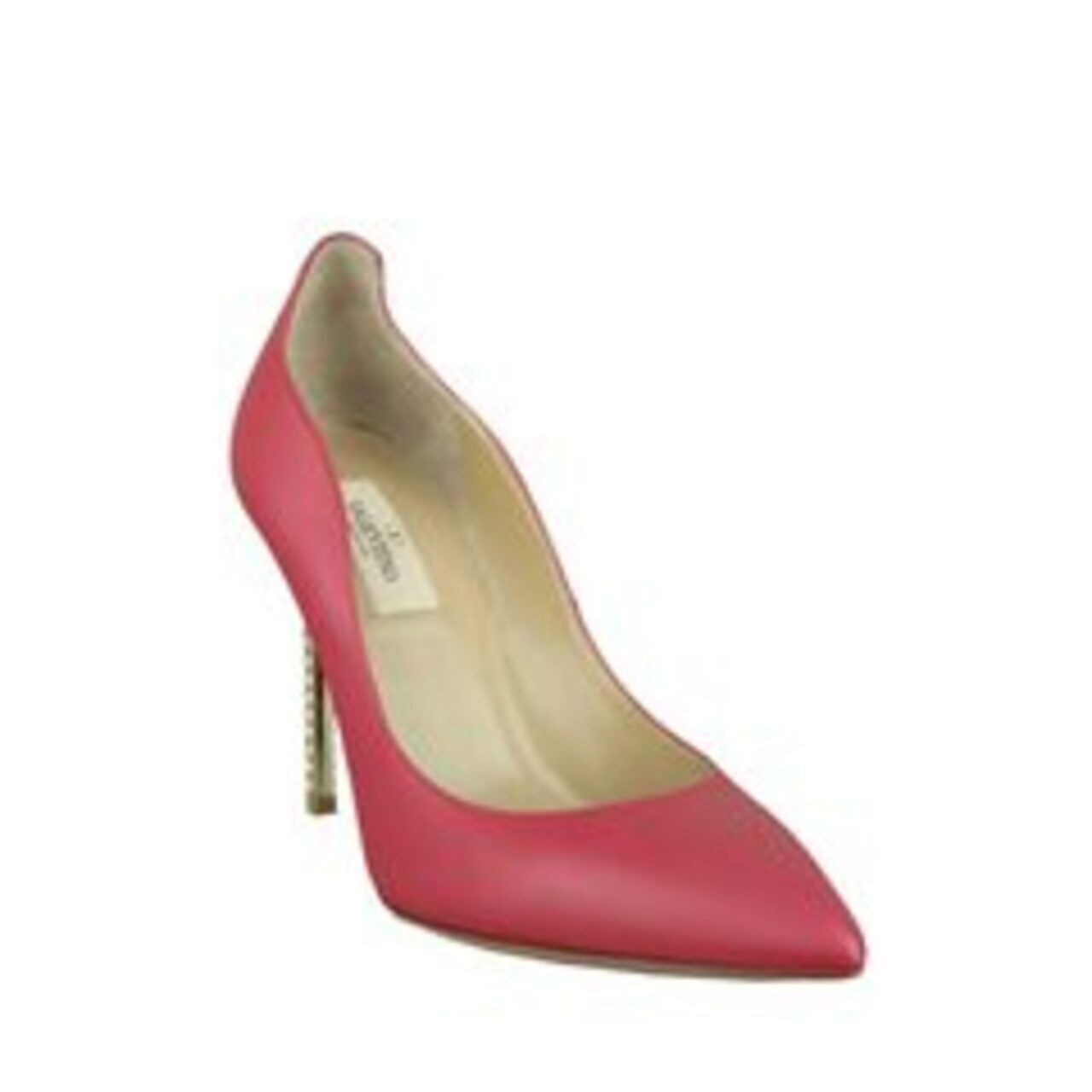 Valentino Garavani Fuschia Leather Gold Rockstud" Heel Pointed Toe Pumps Heels