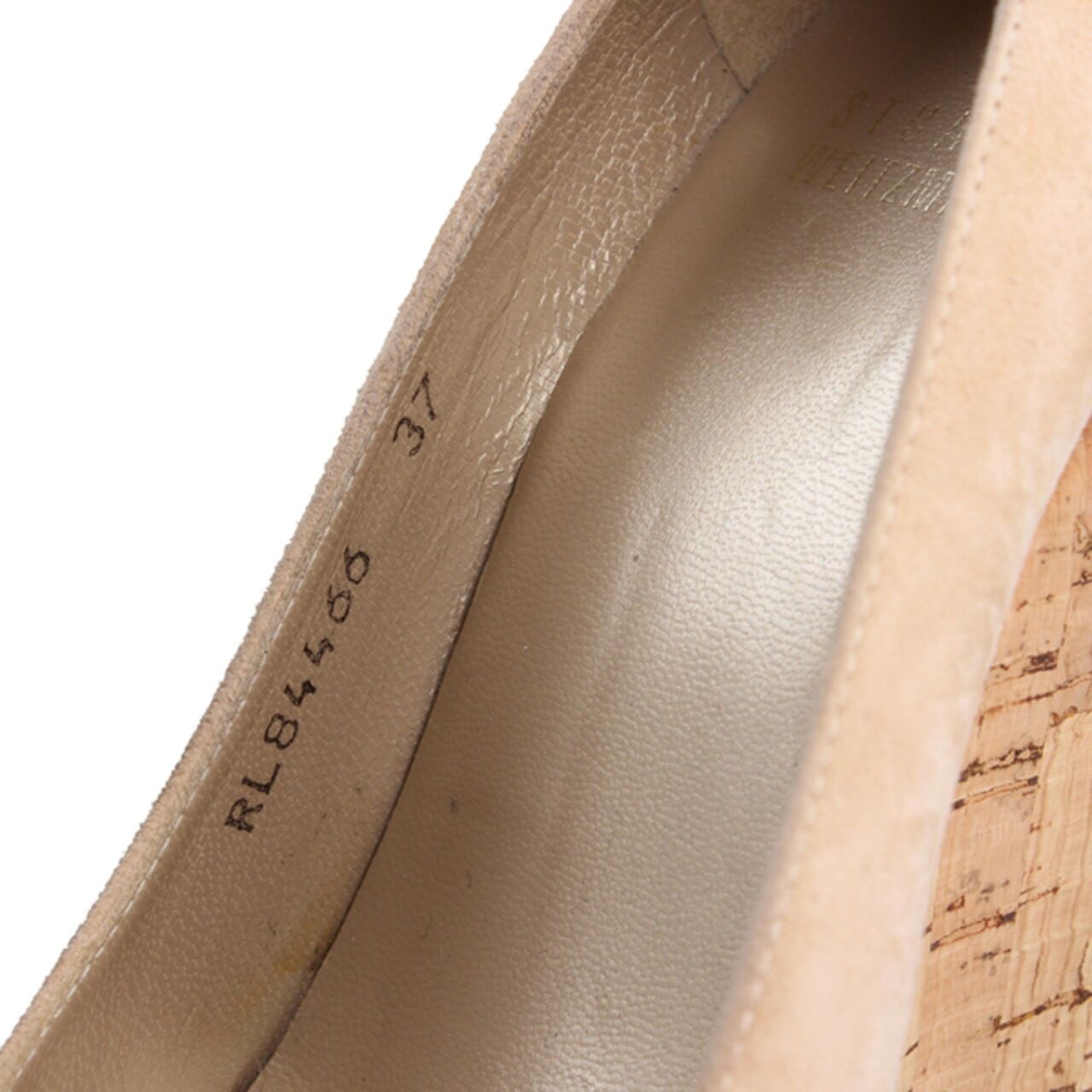 Stuart Weitzman Corkswoon Suede Wedge Bisque 125mm