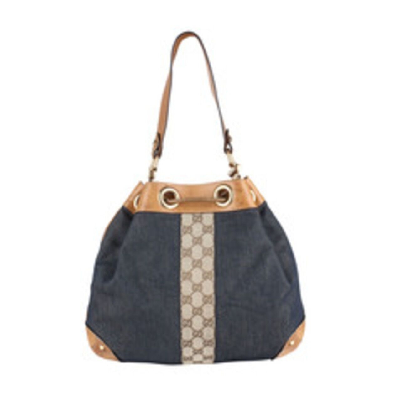 Gucci Denim Studded Vintage Evening Ghw Shoulder Bag