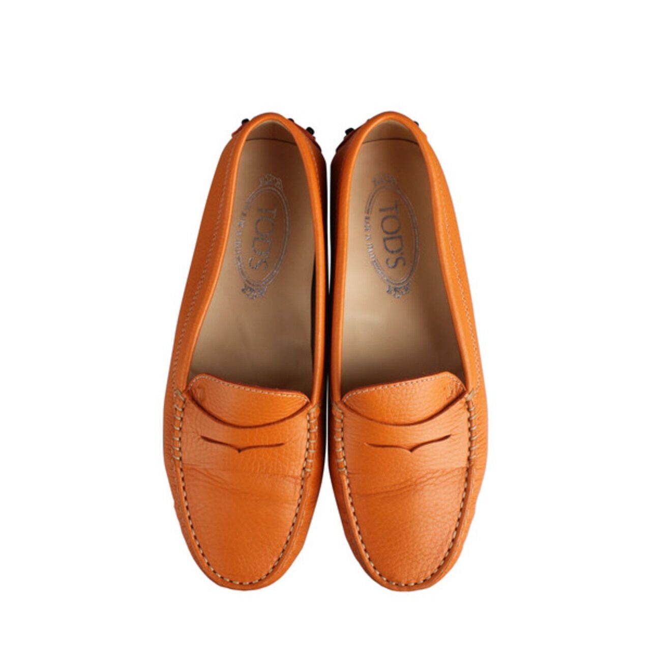 Tod's Gommino Driving Shoes in Orange Flats