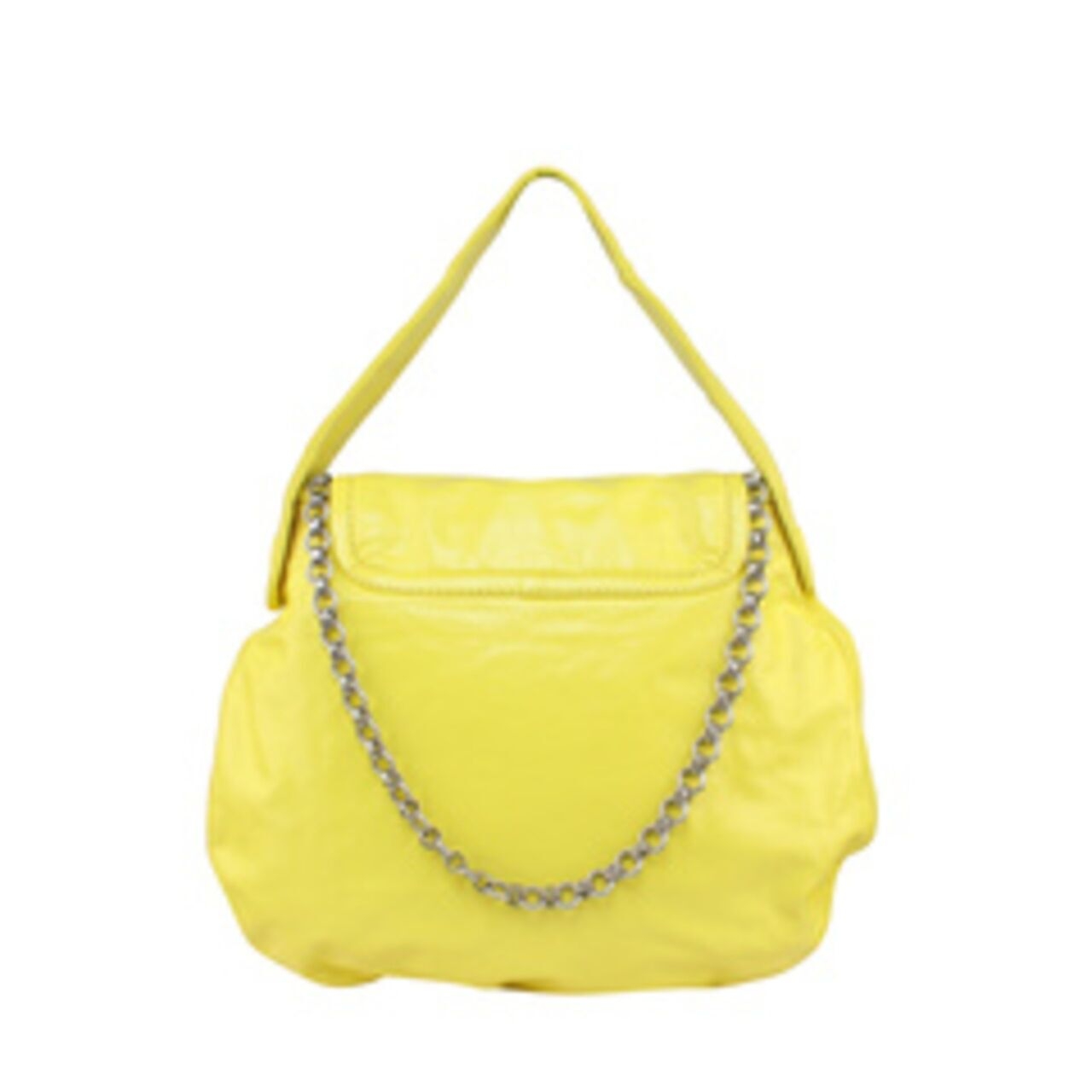 Marc by Marc Jacob Posh Turnlock Hobo Crinkled Patent Yellow Leather Shoulder Bag