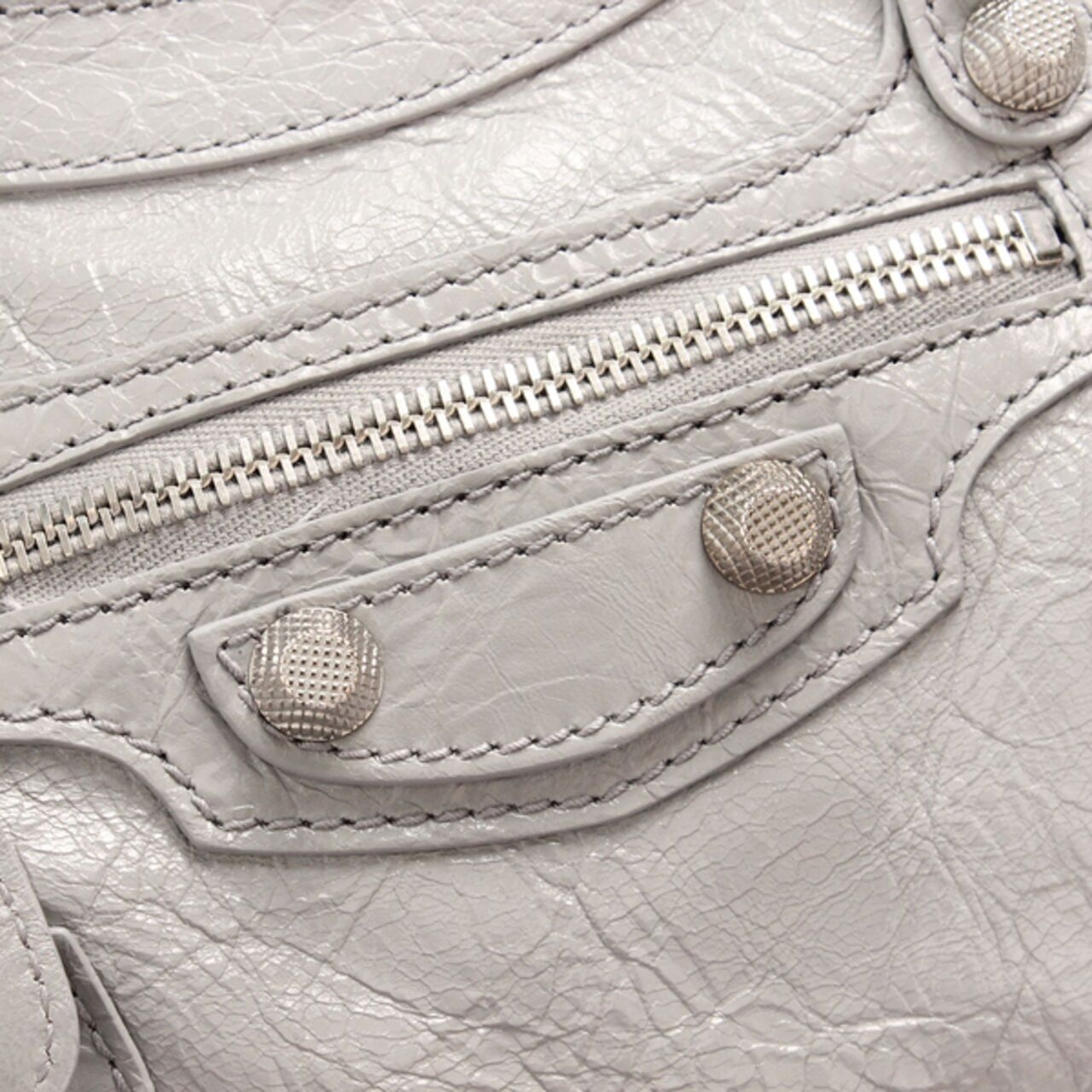 Balenciaga Mini City Bag Grey Lambskin Leather Giant 12 Silver