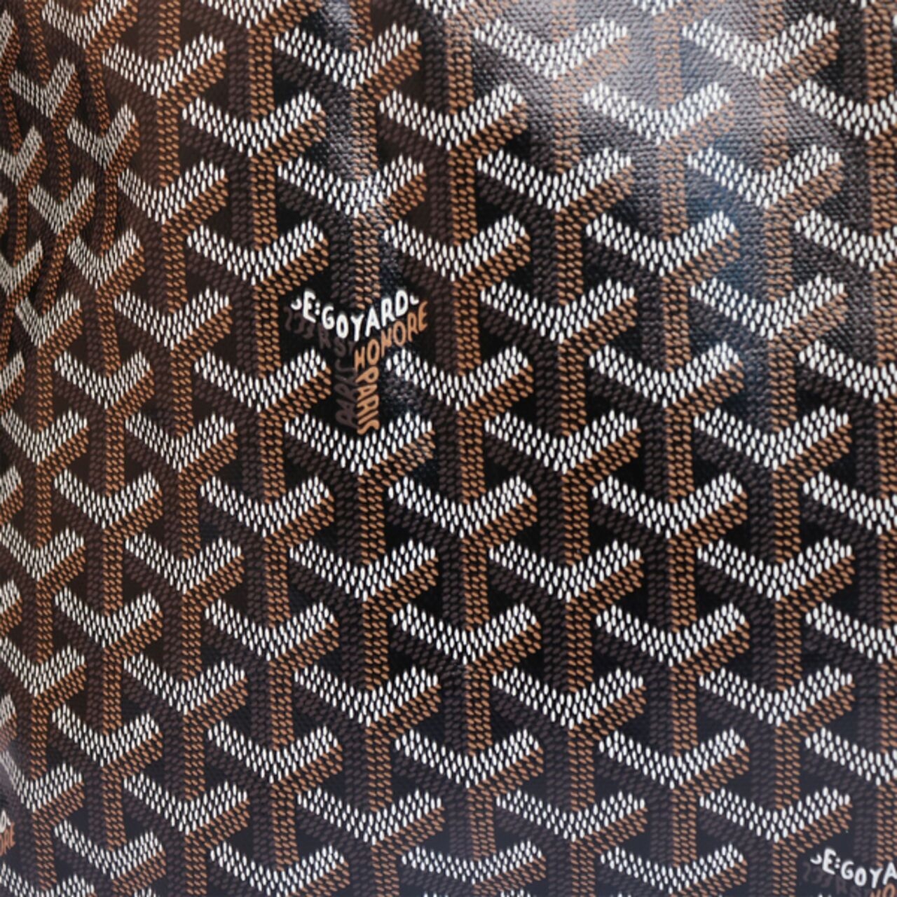 Goyard ST Louis PM Chevron Bag In Black Tan