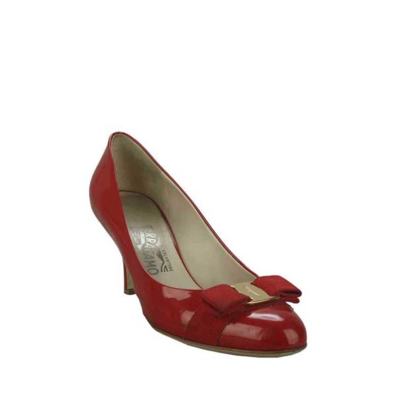 Salvatore Ferragamo Carla 70 Bow Kitten Red