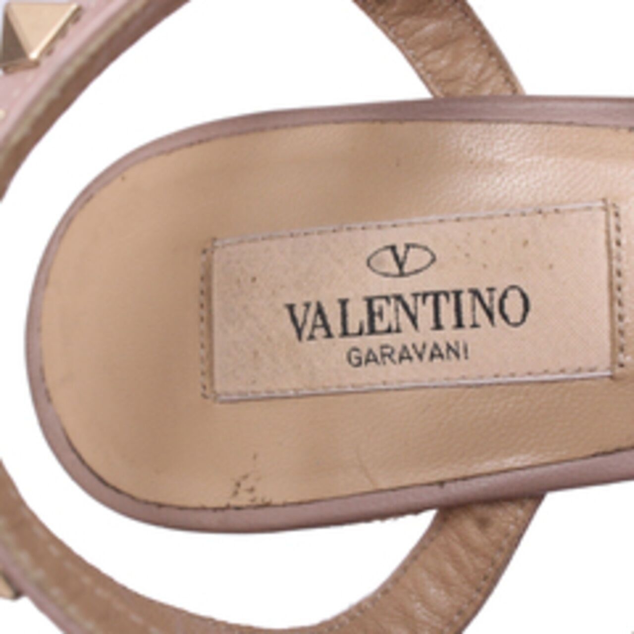 Valentino Kitten Heels Rockstud Caged Pumps Nude Heels