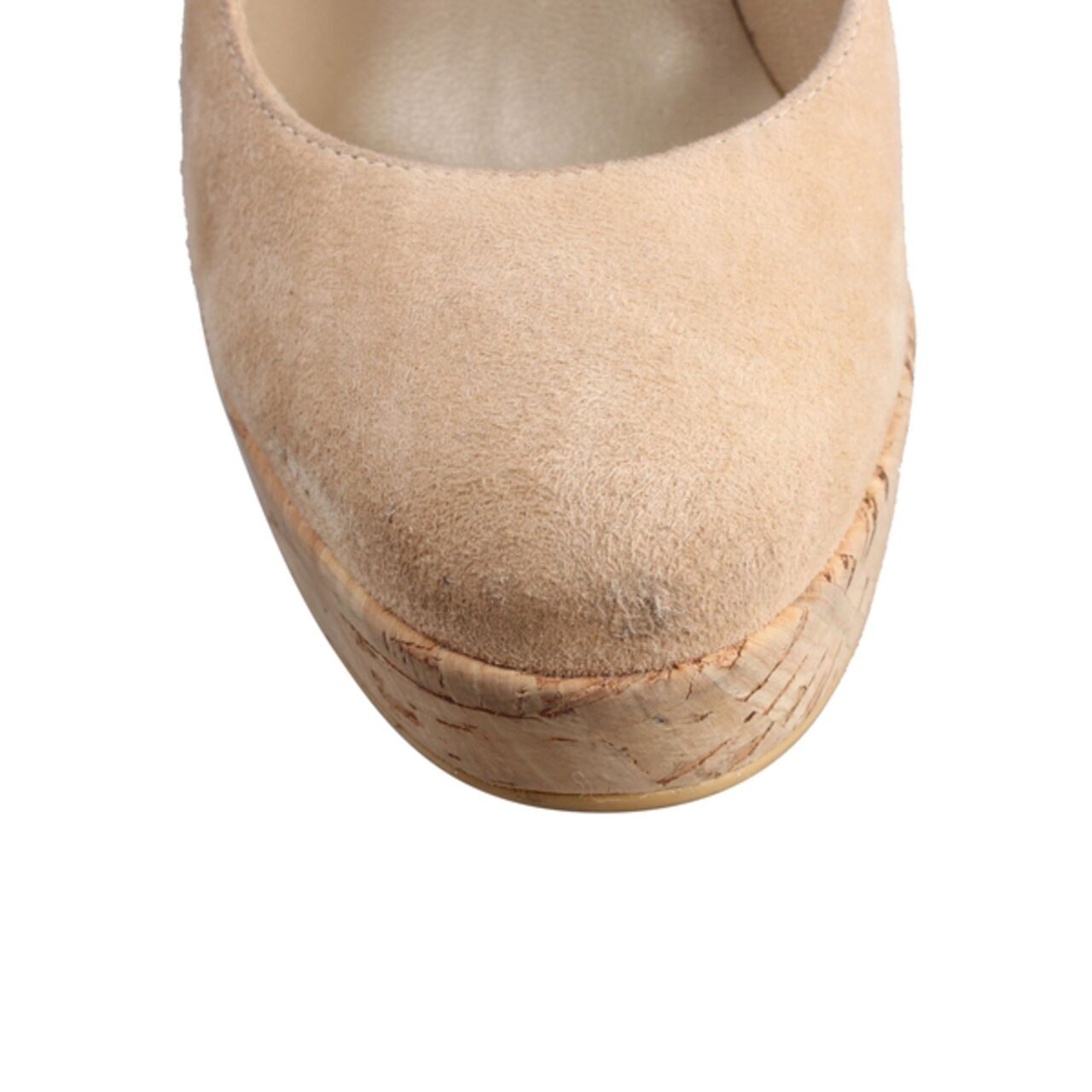 Stuart Weitzman Corkswoon Suede Wedge Bisque 125mm
