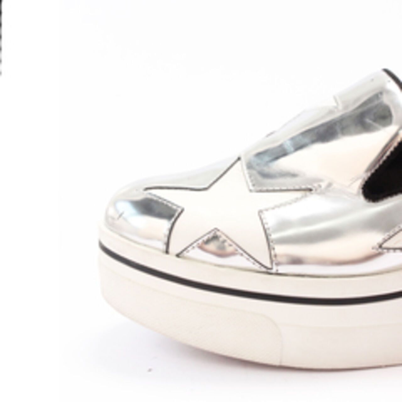 Stella McCarney Silver Star Platform Binx Sneakers In Metallic Sneakers