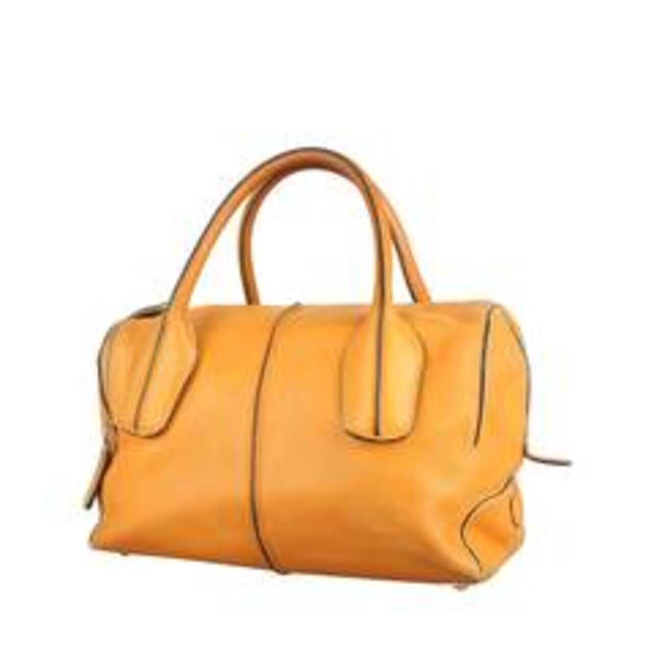 Tod D-Bag Orange Leather Satchel