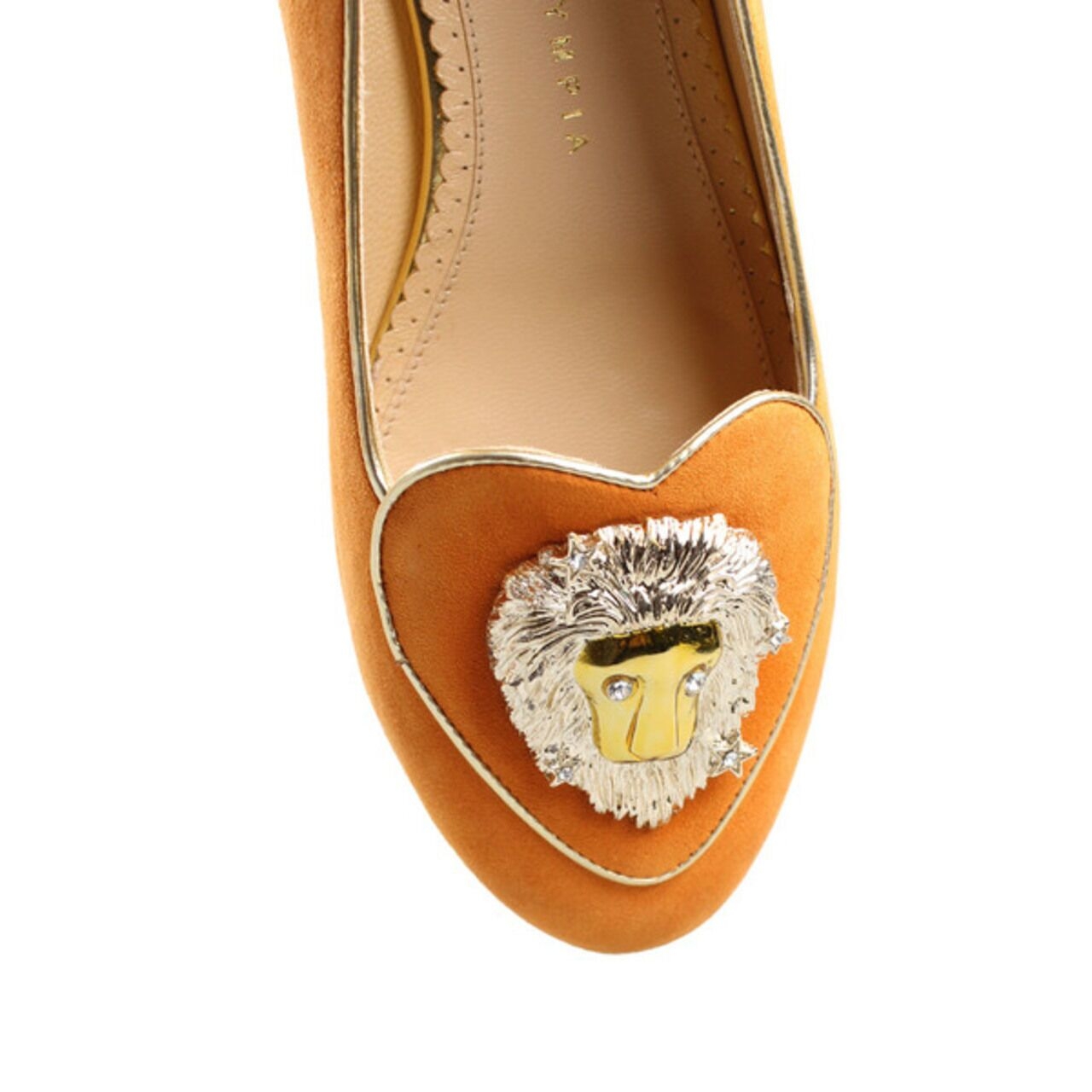 Charlotte Olympia Leo Orange Suede
