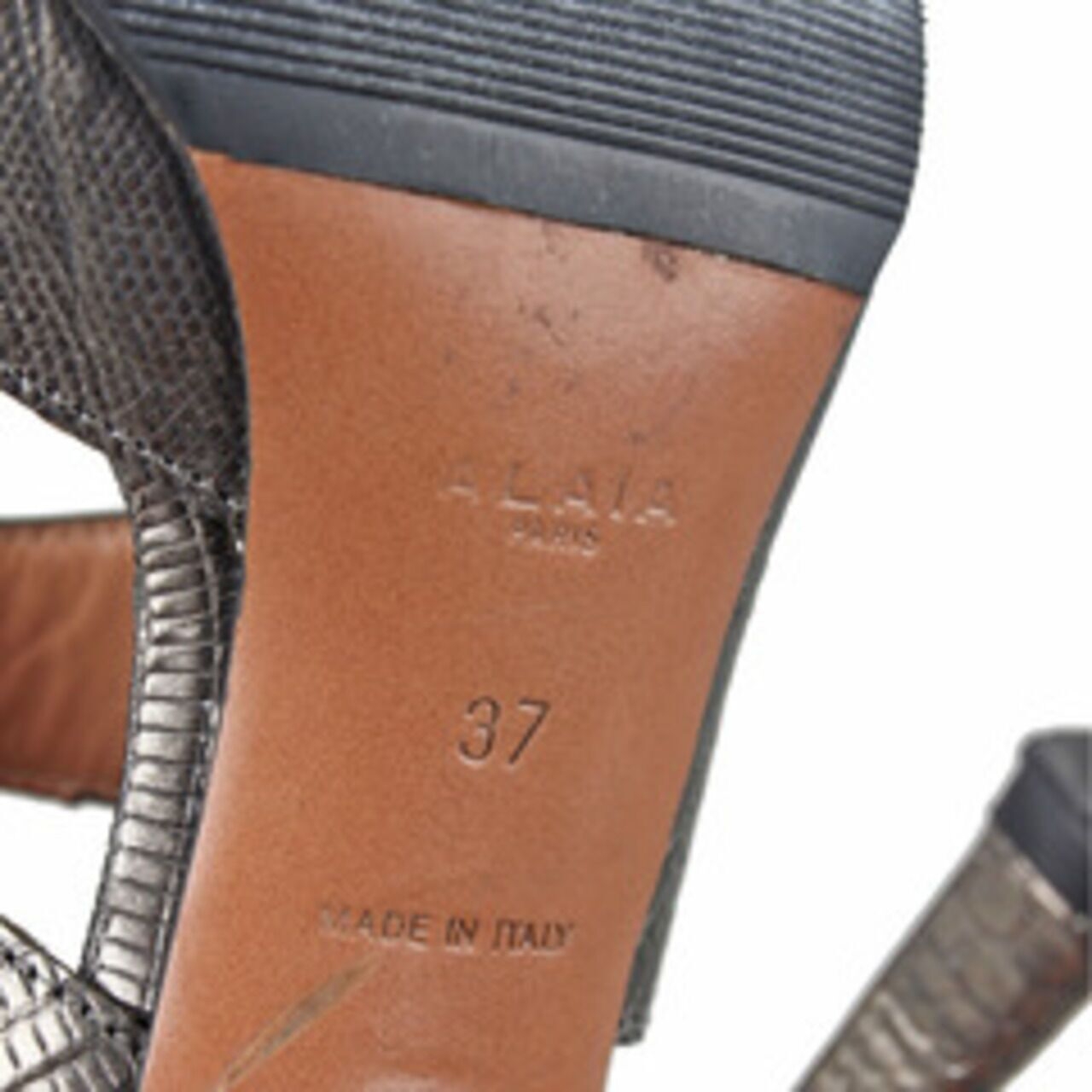 Alaia Metallic Metal Leather Stille Heels