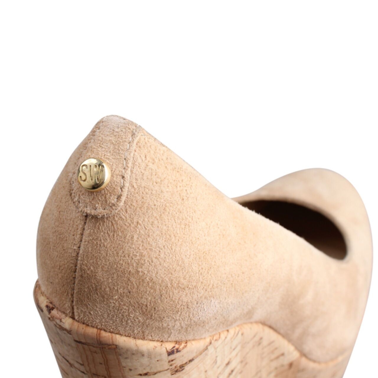 Stuart Weitzman Corkswoon Suede Wedge Bisque 125mm