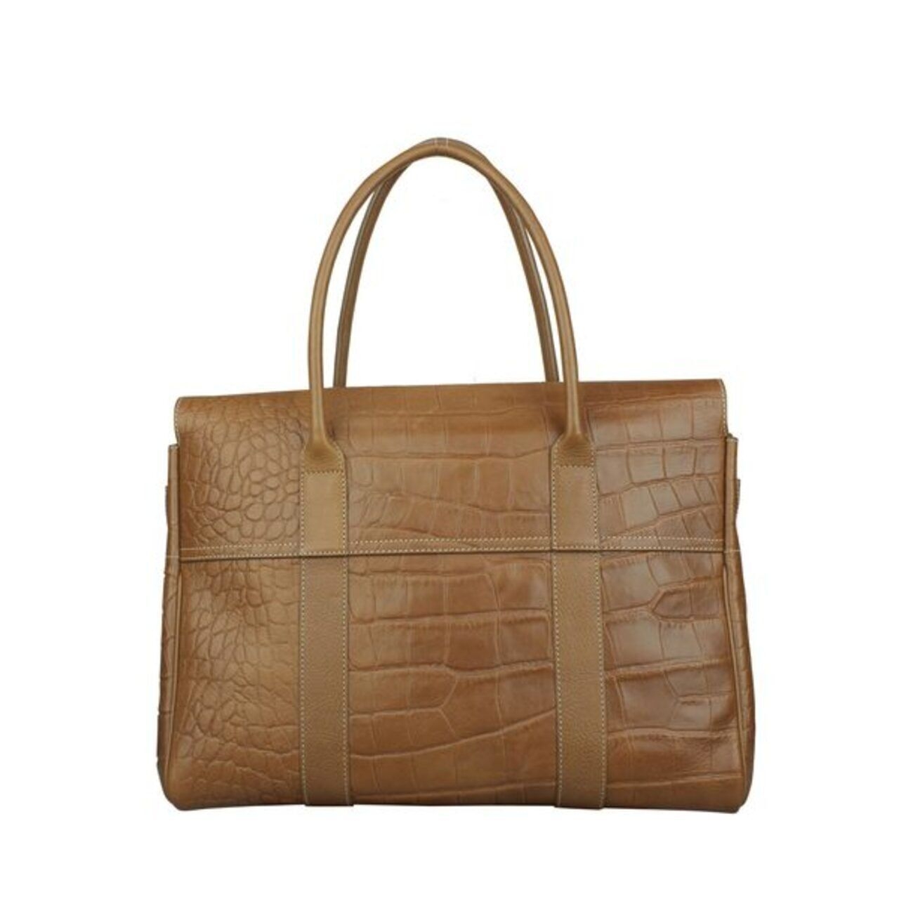 Mulberry Brown Croc Embossed Leather Bayswater Satchel