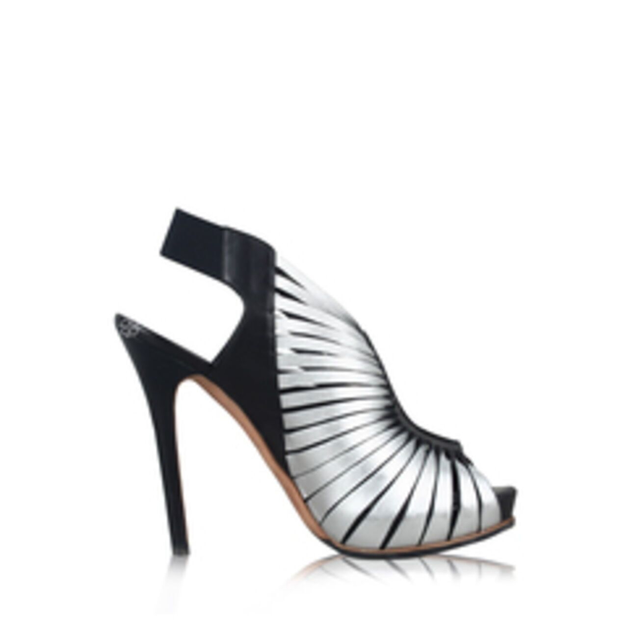 Alexander McQueen Sandals Black Leather Schutz Cutout Heels