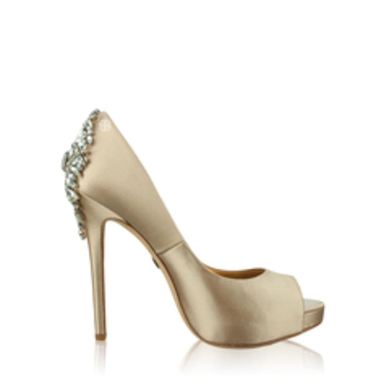 Badgley Mischka Kiara Embellished Peep-Toe Pump Heels