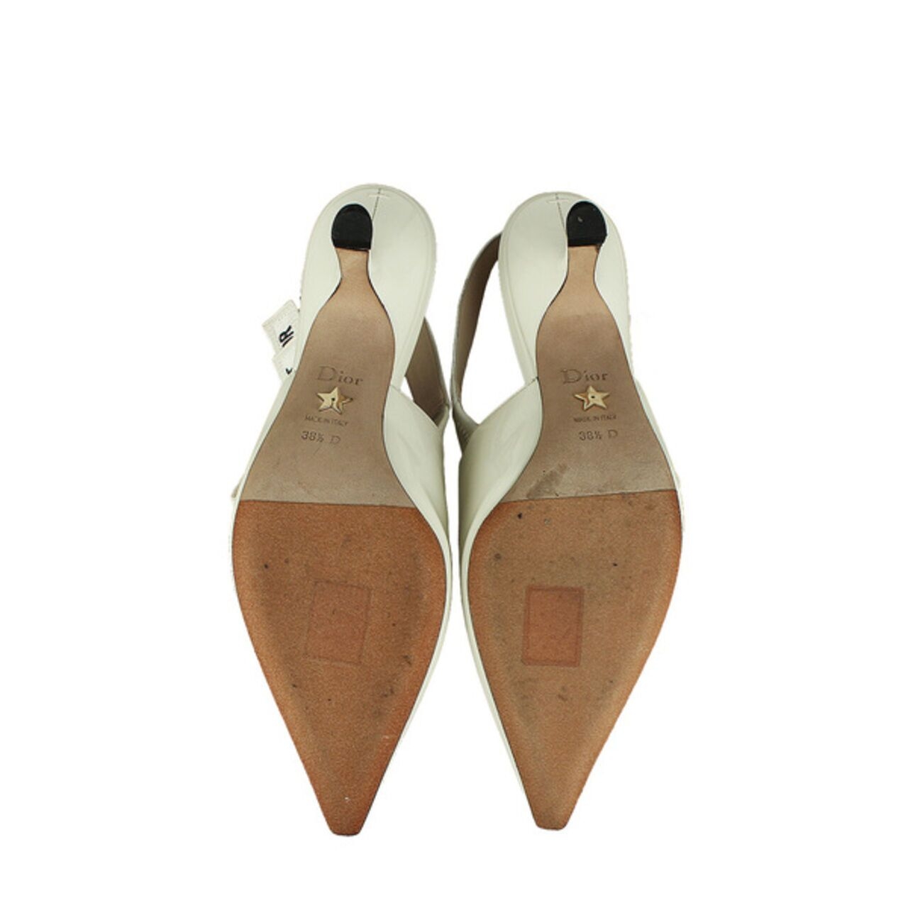 Christian Dior Patent J'Adior Slingback Pumps in Off White